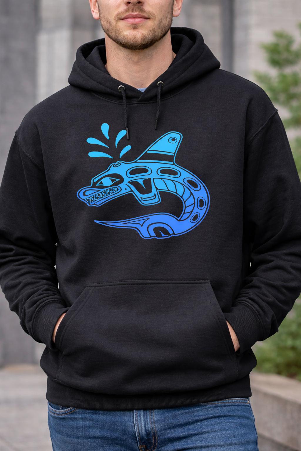 KGH Blue Gradient Black Hoodie - ADULT SIZES