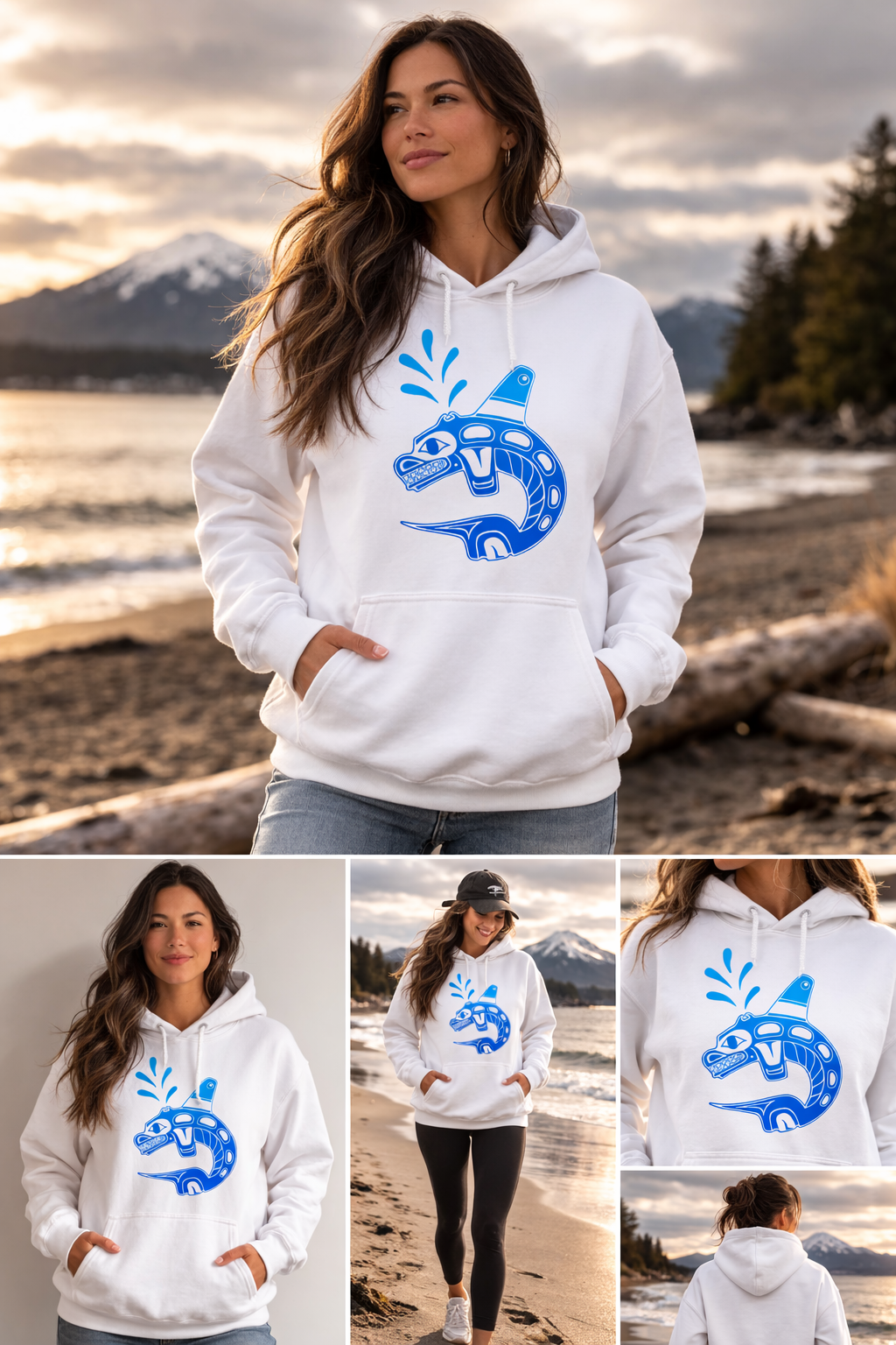 KGH Blue Gradient White Hoodie - ADULT SIZES