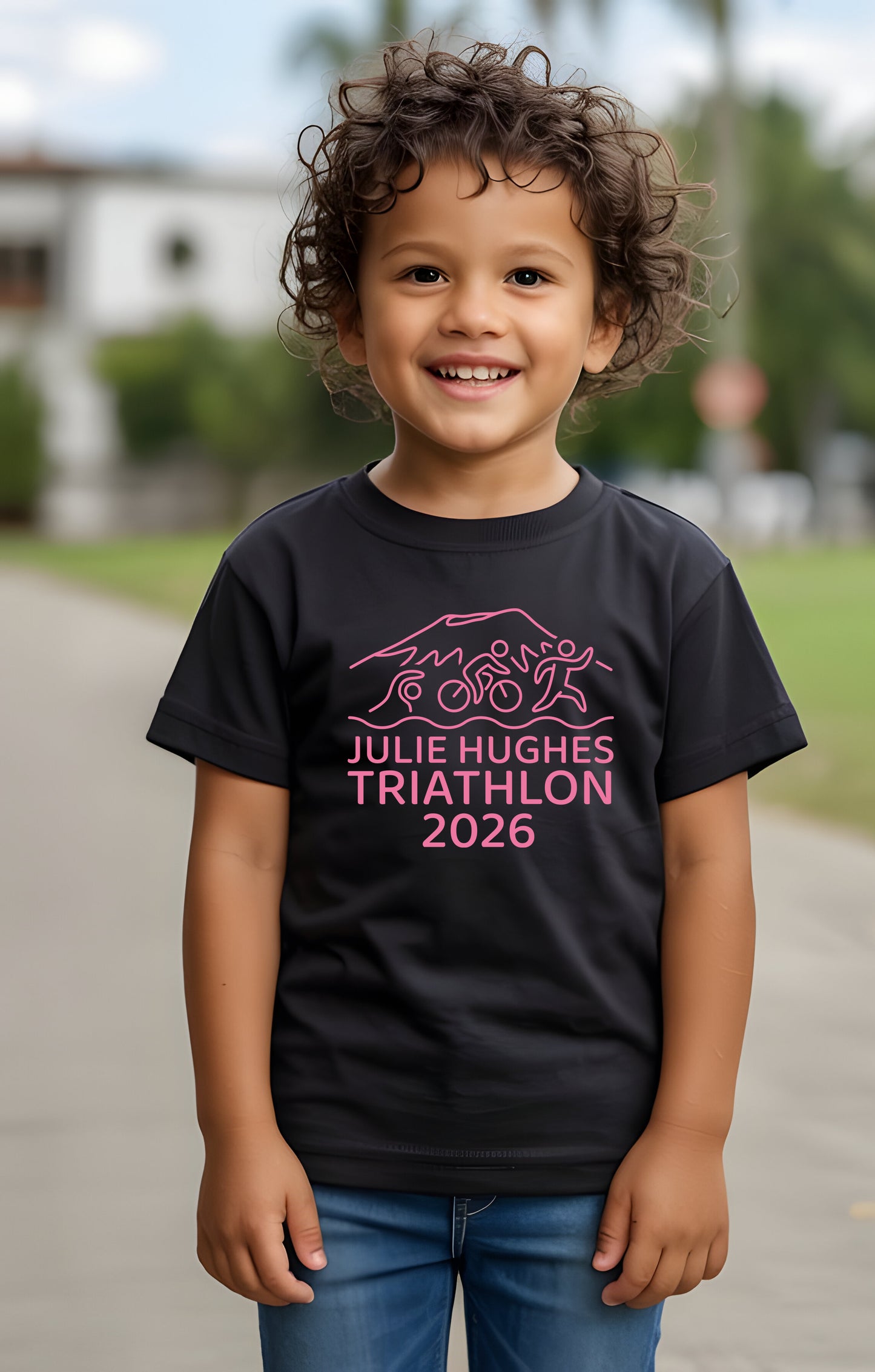 Julie Hughes Triathlon Black Tees - Youth