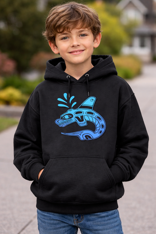 KGH Blue Gradient Black Hoodie - KIDS SIZES